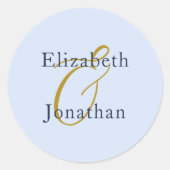 Overvloedige blauwe bruiloft ronde sticker (Voorkant)