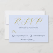 Overvloedige blauwe bruiloft RSVP kaartje (Voorkant)