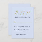 Overvloedige blauwe bruiloft RSVP kaartje (Voorkant / Achterkant)