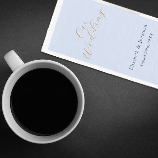 Overvloedige blauwe bruiloft servet