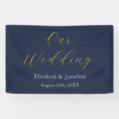 Overvloedige blauwe bruiloft spandoek (Horizontaal)