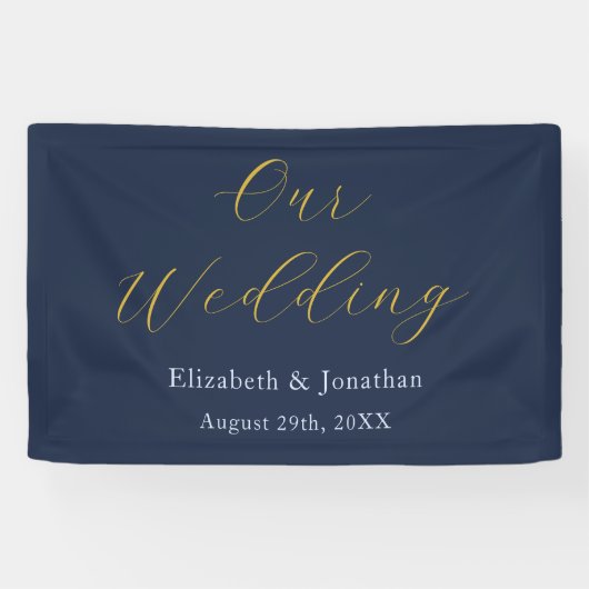 Overvloedige blauwe bruiloft spandoek (Horizontaal)