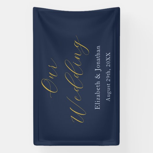 Overvloedige blauwe bruiloft spandoek (Verticaal)