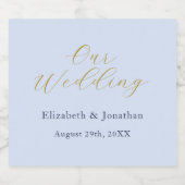 Overvloedige blauwe bruiloft sparkling wijnetiket (Enkel label)