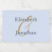 Overvloedige blauwe bruiloft sparkling wijnetiket (Enkel label)