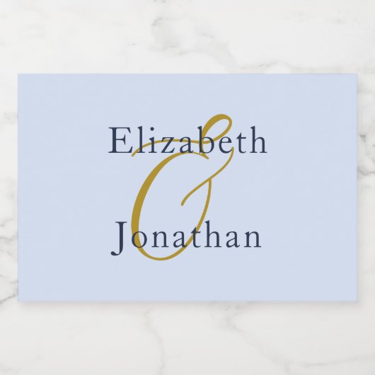 Overvloedige blauwe bruiloft sparkling wijnetiket (Enkel label)