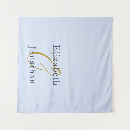 Overvloedige blauwe bruiloft wandkleed (Voorkant (horizontaal))