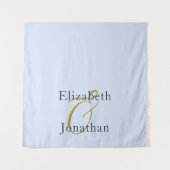 Overvloedige blauwe bruiloft wandkleed (Voorkant)