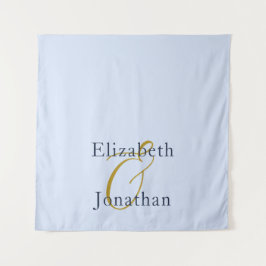 Overvloedige blauwe bruiloft wandkleed