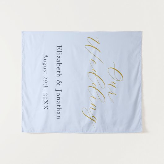 Overvloedige blauwe bruiloft wandkleed (Voorkant (horizontaal))