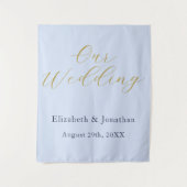 Overvloedige blauwe bruiloft wandkleed (Voorkant)