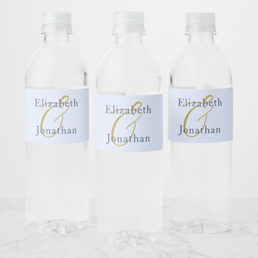 Overvloedige blauwe bruiloft waterfles etiket (Flessen)