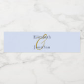 Overvloedige blauwe bruiloft waterfles etiket (Enkel label)