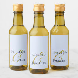 Overvloedige blauwe bruiloft wijn etiket