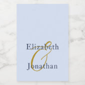 Overvloedige blauwe bruiloft wijn etiket (Enkel label)