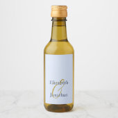 Overvloedige blauwe bruiloft wijn etiket (Voorkant)