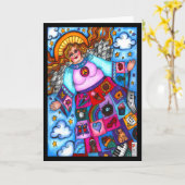 Overvloedige "Blessings Angel"-Kaart Kaart (Gele Bloem)