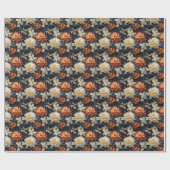 Overvloedige boho bloemen terracotta koper verbran cadeaupapier (Vlak)