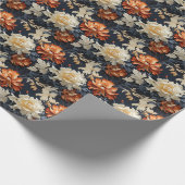 Overvloedige boho bloemen terracotta koper verbran cadeaupapier (Hoek)