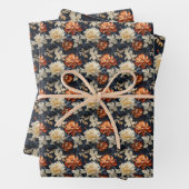 Overvloedige boho bloemen terracotta koper verbran inpakpapier vel (In situ)