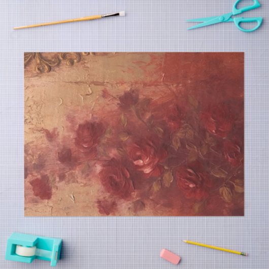 Overvloedige bordeauxrode Franse rozen Tissuepapier (Craft)