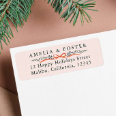 Overvloedige Bow Border Christmas Retouradres Etiket