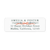 Overvloedige Bow Border Christmas Retouradres Etiket (Voorkant)