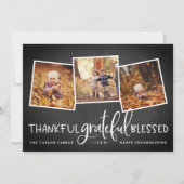 Overvloedige Dankbaarheid Thanksgiving Foto Collag Feestdagenkaart (Voorkant)