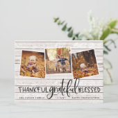 Overvloedige Dankbaarheid Thanksgiving Foto Collag Feestdagenkaart (Staand voorkant)