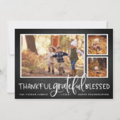 Overvloedige Dankbaarheid Thanksgiving Foto Collag Feestdagenkaart (Voorkant)