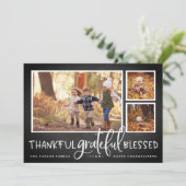 Overvloedige Dankbaarheid Thanksgiving Foto Collag Feestdagenkaart (Staand voorkant)