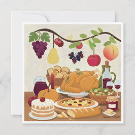 Overvloedige feestdag: Herfstviering Illustrator Bedankkaart