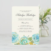 Overvloedige Florals Graduation Party Uitnodiging (Staand voorkant)