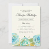 Overvloedige Florals Graduation Party Uitnodiging (Voorkant)