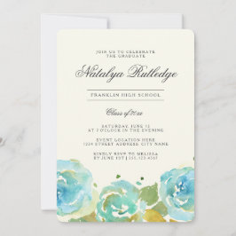 Overvloedige Florals Graduation Party Uitnodiging