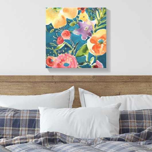 Overvloedige Florals I Canvas Afdruk (Insitu (Slaapkamer))