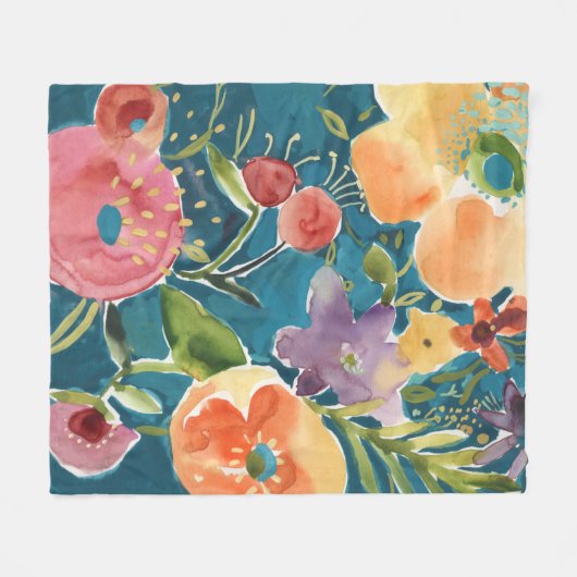 Overvloedige Florals I Fleece Deken (Voorkant (Horizontaal))