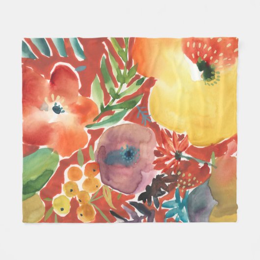 Overvloedige Florals III Fleece Deken (Voorkant (Horizontaal))