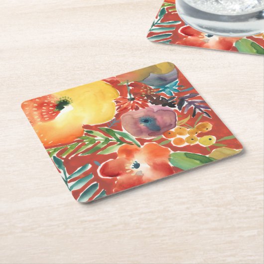 Overvloedige Florals III Kartonnen Onderzetters (Schuin)