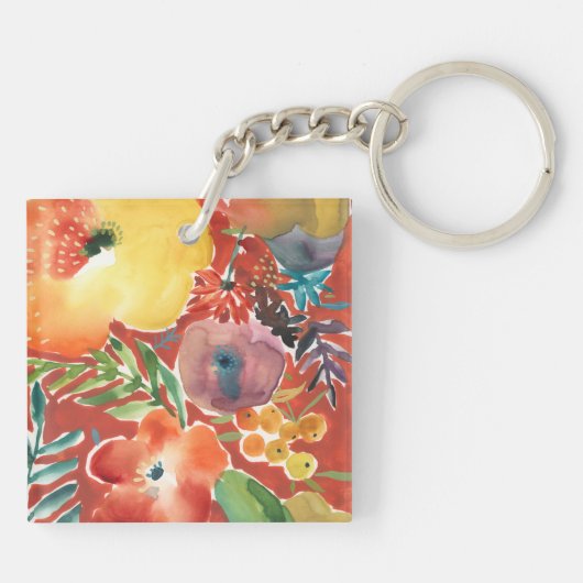 Overvloedige Florals III Sleutelhanger (Achterkant)