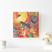 Overvloedige Florals III Vierkante Klok (Huis)