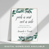 Overvloedige Foliage Wedding Ceremony Seating Poster