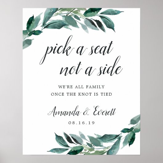 Overvloedige Foliage Wedding Ceremony Seating Poster (Voorkant)