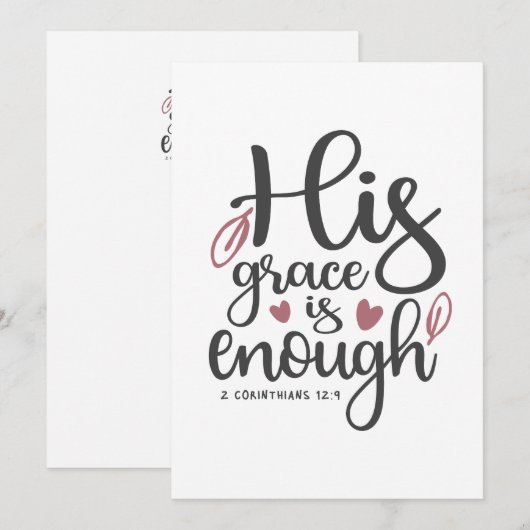 Overvloedige genade - 2 Korintiërs 12:9 Christelij Bedankkaart (Voorkant / Achterkant)