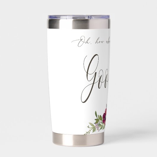 Overvloedige Goodness rode florale bloeding Geïsoleerde Drinkbeker (Voorkant)