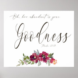 Overvloedige Goodness rode florale bloeding Poster