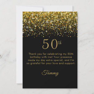 Overvloedige gouden Confetti 50e verjaardag bedank Bedankkaart