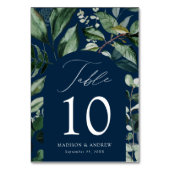 Overvloedige Greenery Arch Navy Personalized Weddi Kaart (Achterkant)