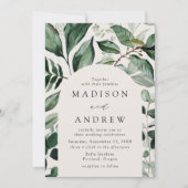 Overvloedige Greenery Cream Arch Lijst Wedding Kaart (Voorkant)