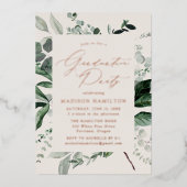 Overvloedige Greenery Cream Graduation Party Folie Uitnodiging (Voorkant)